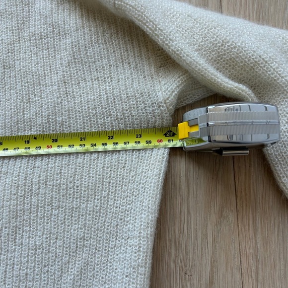 Sezane Mohair Alpaca Lace Up Sweater Cream White Back Coquette Size M Italy - Picture 8 of 13